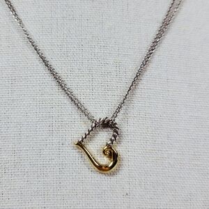 Brighton Double Strand Falling Heart Pendant Necklace Two Toned